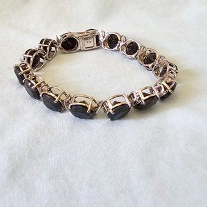 Natural Black Spinel Tennis Bracelet